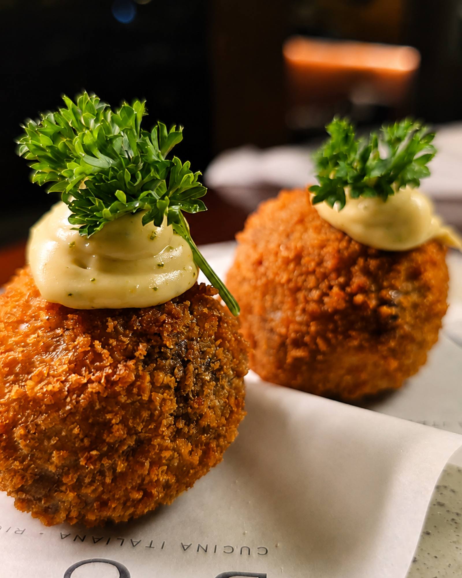 Croquetes servidos como entrada